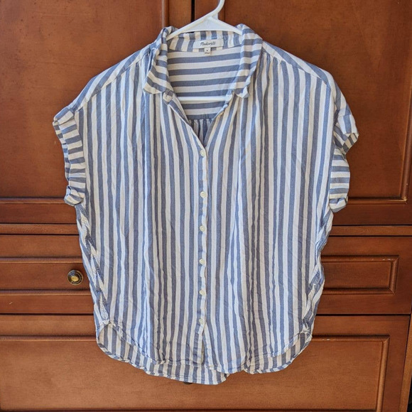 Madewell Women's size M Medium Central Button Down Shirt in Pompano Stripe - Picture 2 of 7